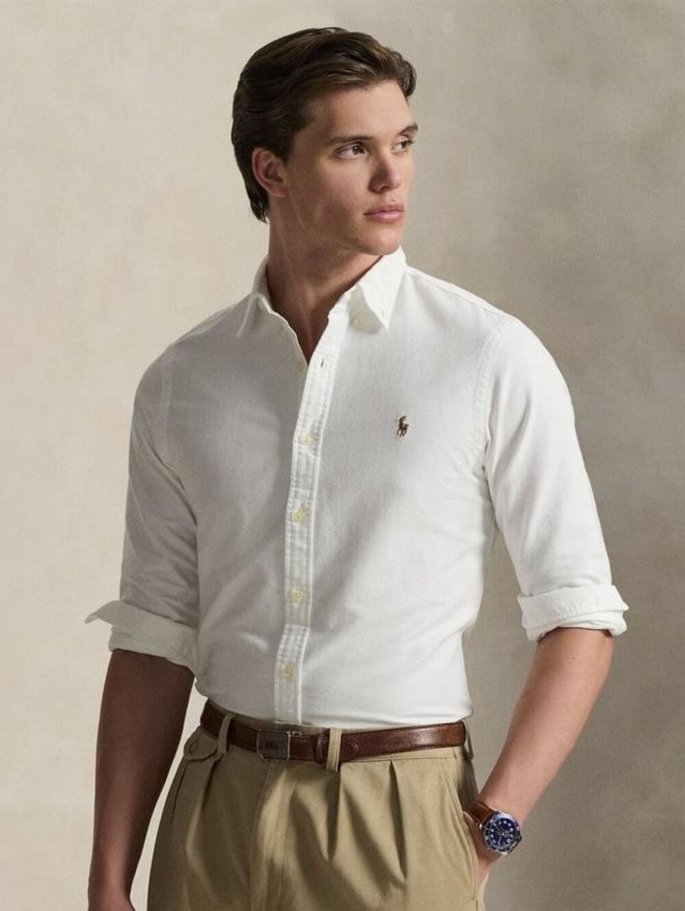 NWOT Polo Ralph Lauren M White Slim Fit Stretch Oxford Shirt Old Money Preppy